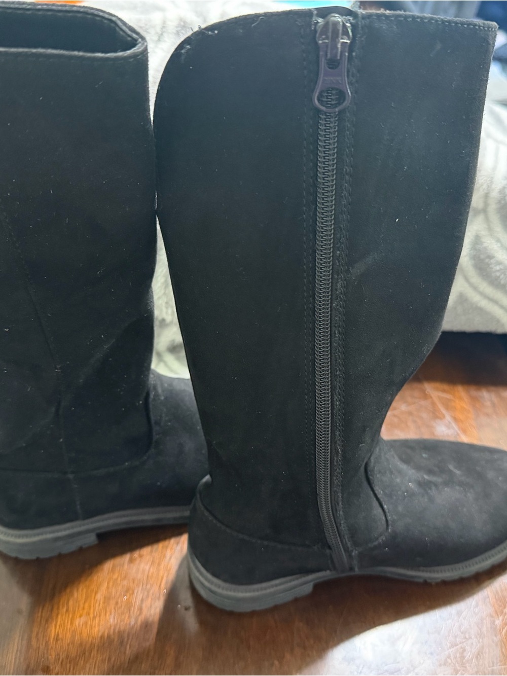 Target Black Knee-High Suede-Look Zip Boots